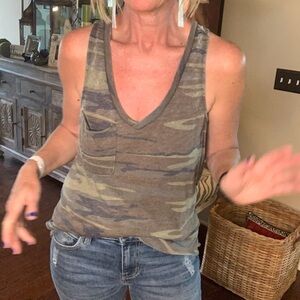 Z Supply Camouflage V-Neck Tank Top